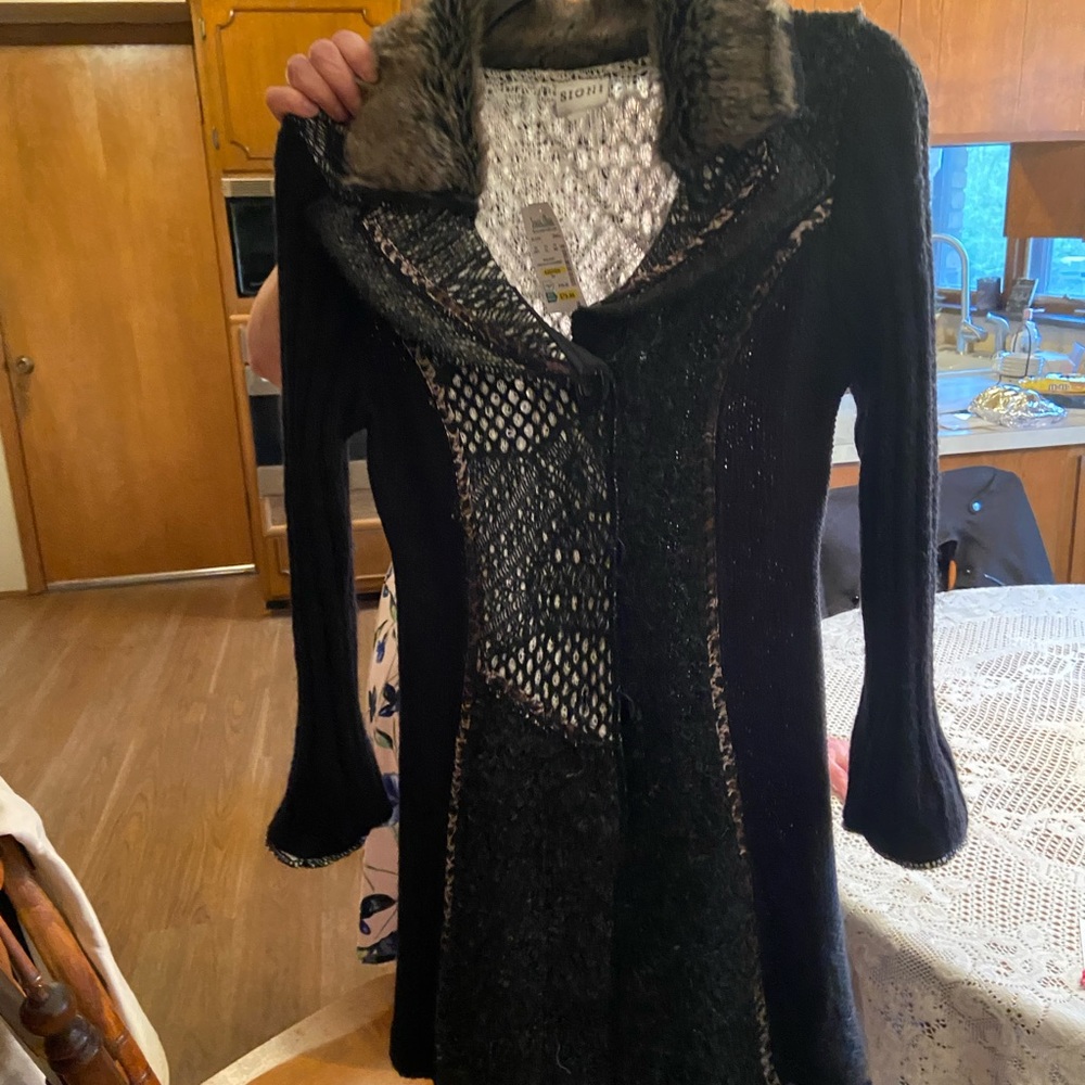 Black sioni knit jacket NWT